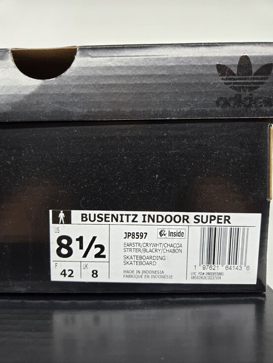 adidas Men\'s Busenitz Indoor JP8597 Super Earth Strata White Shoes Size 8.5